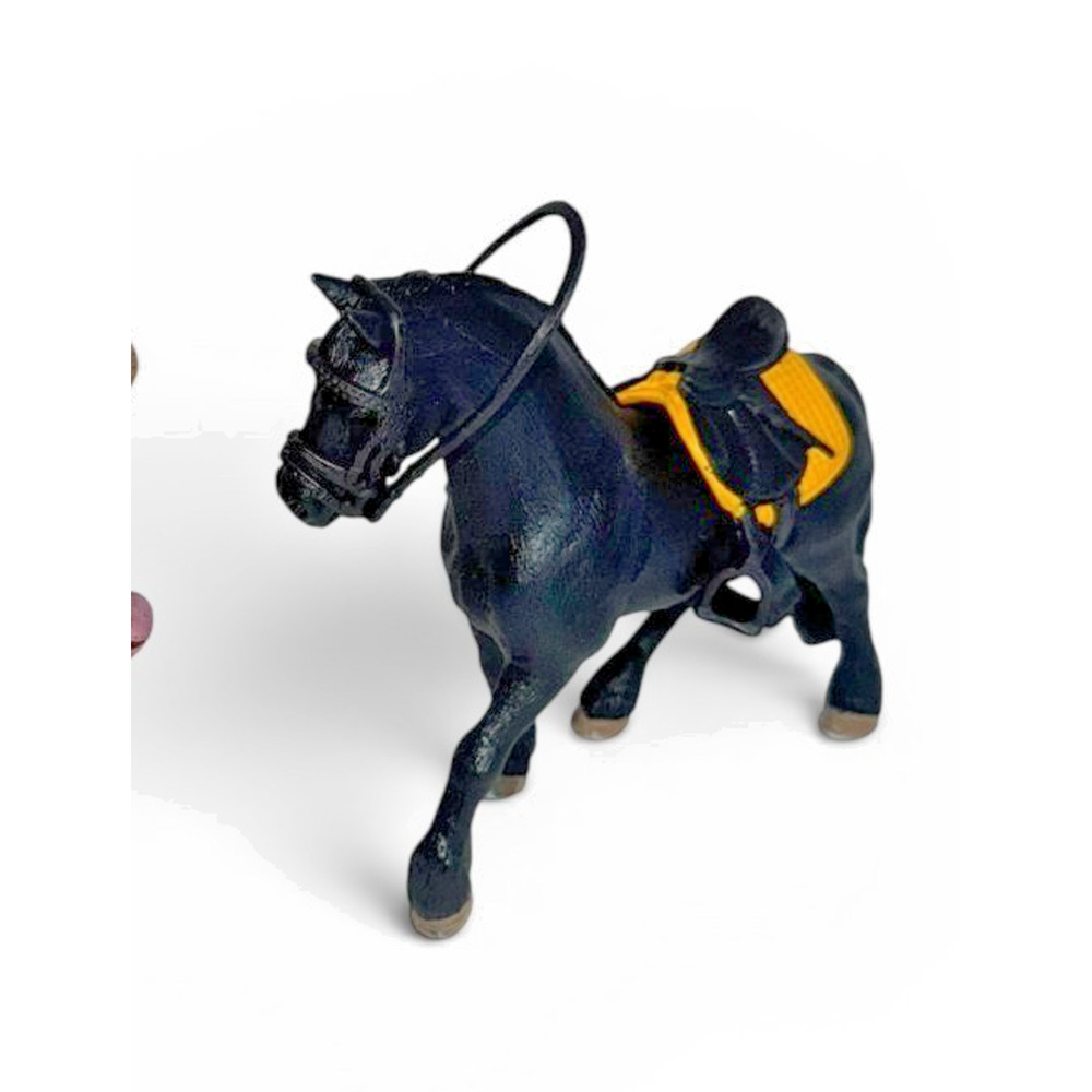 Schleich Friesian Mare Horse Figure 13297 Black w Saddle Bridle Germany 2004
